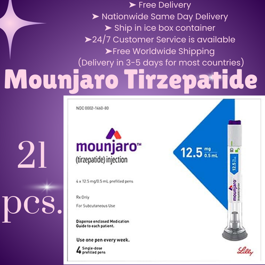 Mounjaro Tirzepatide 12.5 mg Appetite Suppressant For Weight Loss, From Package of 21 Pens, 2.5 mg, 5 mg, 7.5 mg, 10 mg, 12.5 mg, 15 mg, Skinny Pen