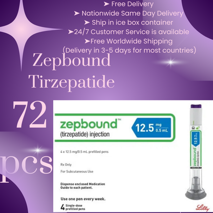 Zepbound Tirzepatide  12.5 mg, From Package of 16 pens 2.5 mg, 5 mg, 7.5 mg, 10 mg, 12.5 mg, 15 mg, Ship from Philippines