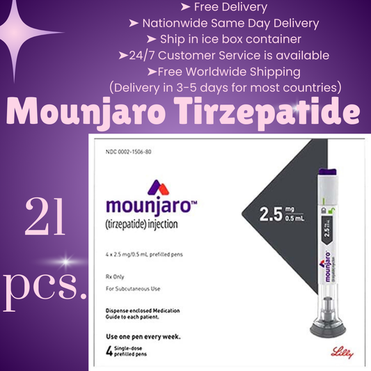 Mounjaro Tirzepatide 2.5 mg Appetite Suppressant For Weight Loss, From Package of 21 Pens, 2.5 mg, 5 mg, 7.5 mg, 10 mg, 12.5 mg, 15 mg, Skinny Pens