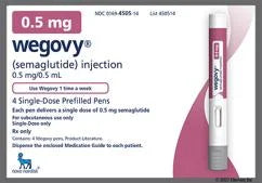 Wegovy (semaglutide) 18 to 72 Pens, Choice of 0.25 mg, 0.5 mg, 1 mg, 1.7 mg, 2.4 mg